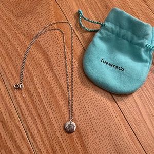 Tiffany P disc charm and chain